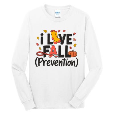 I Love Fall Prevention Nurse Retro Thanksgiving Autumn Tall Long Sleeve T-Shirt