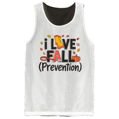 I Love Fall Prevention Nurse Retro Thanksgiving Autumn Mesh Reversible Basketball Jersey Tank