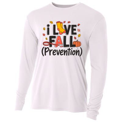 I Love Fall Prevention Nurse Retro Thanksgiving Autumn Cooling Performance Long Sleeve Crew