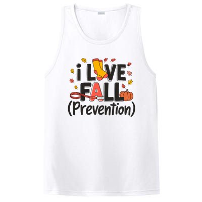 I Love Fall Prevention Nurse Retro Thanksgiving Autumn PosiCharge Competitor Tank