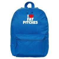 I Love Fat Pitches I Heart Fat Pitches  16 in Basic Backpack