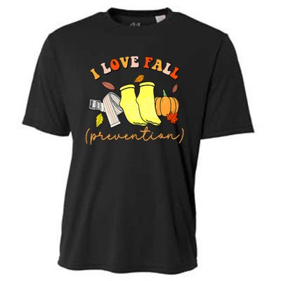 I Love Fall Prevention Socks Thanksgiving Autumn Quote Cooling Performance Crew T-Shirt