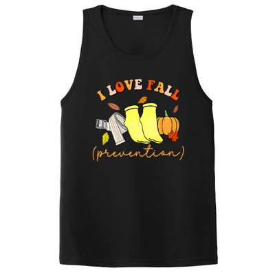 I Love Fall Prevention Socks Thanksgiving Autumn Quote PosiCharge Competitor Tank