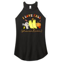 I Love Fall Prevention Socks Thanksgiving Autumn Quote Women’s Perfect Tri Rocker Tank