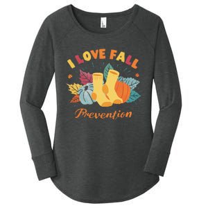 I Love Fall (Prevention) Fall Season Lovers Cute Women's Perfect Tri Tunic Long Sleeve Shirt