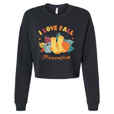 I Love Fall (Prevention) Fall Season Lovers Cute Cropped Pullover Crew