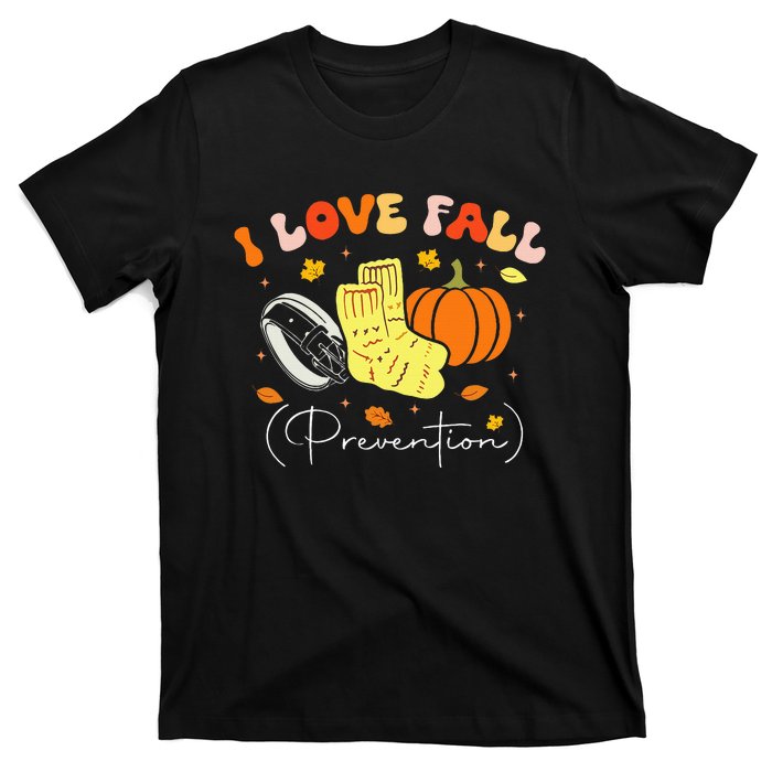 I Love Fall Prevention Autumn Nurse Physical Therapist T-Shirt