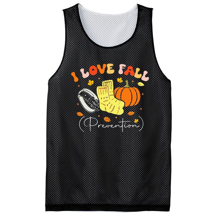 I Love Fall Prevention Autumn Nurse Physical Therapist Mesh Reversible Basketball Jersey Tank