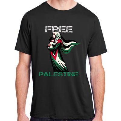 I Love Free Palestine Mother Children Gaza Strip Palestinian Adult ChromaSoft Performance T-Shirt