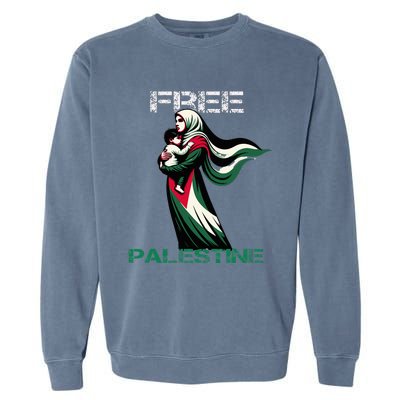 I Love Free Palestine Mother Children Gaza Strip Palestinian Garment-Dyed Sweatshirt