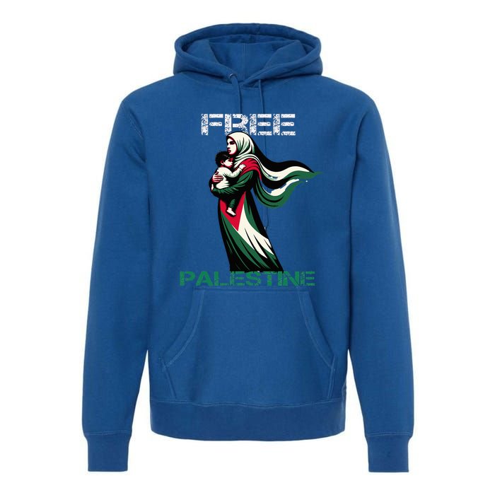 I Love Free Palestine Mother Children Gaza Strip Palestinian Premium Hoodie