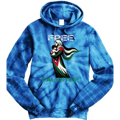 I Love Free Palestine Mother Children Gaza Strip Palestinian Tie Dye Hoodie