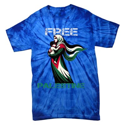 I Love Free Palestine Mother Children Gaza Strip Palestinian Tie-Dye T-Shirt