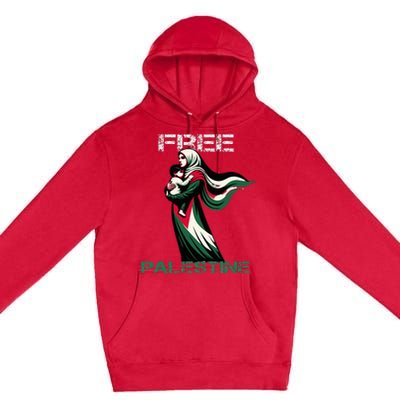 I Love Free Palestine Mother Children Gaza Strip Palestinian Premium Pullover Hoodie