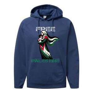 I Love Free Palestine Mother Children Gaza Strip Palestinian Performance Fleece Hoodie