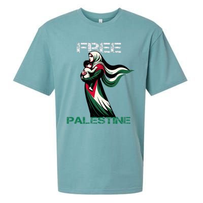 I Love Free Palestine Mother Children Gaza Strip Palestinian Sueded Cloud Jersey T-Shirt