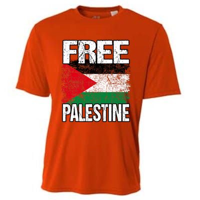 I Love Free Palestine Flag Save Gaza Strip Palestinian Cooling Performance Crew T-Shirt