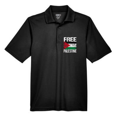 I Love Free Palestine Flag Save Gaza Strip Palestinian Men's Origin Performance Piqué Polo