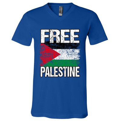 I Love Free Palestine Flag Save Gaza Strip Palestinian V-Neck T-Shirt