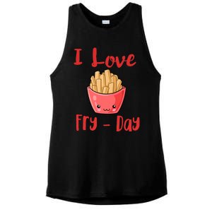 I Love Frycute Giftday French Fries Gift Ladies PosiCharge Tri-Blend Wicking Tank