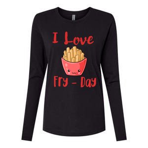 I Love Frycute Giftday French Fries Gift Womens Cotton Relaxed Long Sleeve T-Shirt