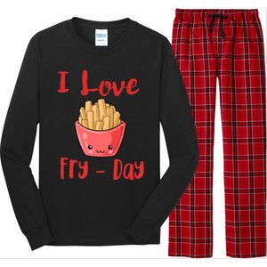 I Love Frycute Giftday French Fries Gift Long Sleeve Pajama Set