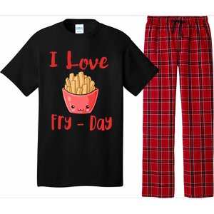 I Love Frycute Giftday French Fries Gift Pajama Set