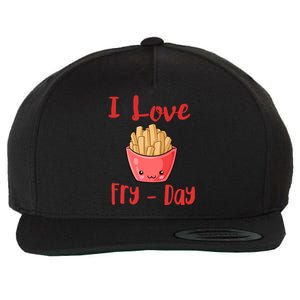 I Love Frycute Giftday French Fries Gift Wool Snapback Cap