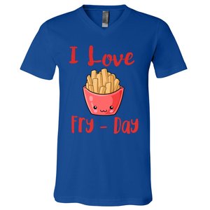 I Love Frycute Giftday French Fries Gift V-Neck T-Shirt