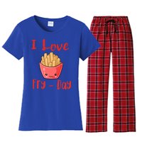 I Love Frycute Giftday French Fries Gift Women's Flannel Pajama Set