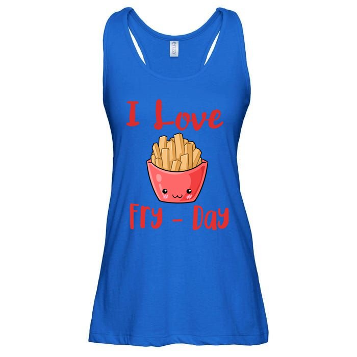 I Love Frycute Giftday French Fries Gift Ladies Essential Flowy Tank