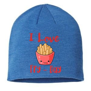 I Love Frycute Giftday French Fries Gift Sustainable Beanie