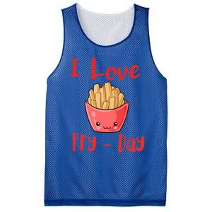 I Love Frycute Giftday French Fries Gift Mesh Reversible Basketball Jersey Tank