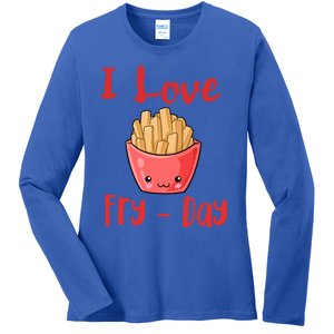 I Love Frycute Giftday French Fries Gift Ladies Long Sleeve Shirt