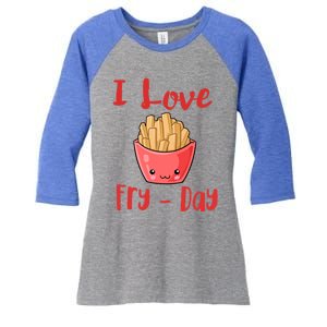 I Love Frycute Giftday French Fries Gift Women's Tri-Blend 3/4-Sleeve Raglan Shirt