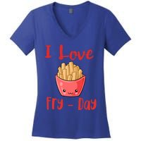 I Love Frycute Giftday French Fries Gift Women's V-Neck T-Shirt