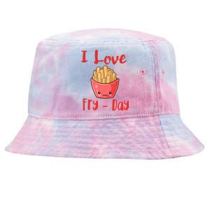 I Love Frycute Giftday French Fries Gift Tie-Dyed Bucket Hat