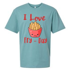 I Love Frycute Giftday French Fries Gift Sueded Cloud Jersey T-Shirt