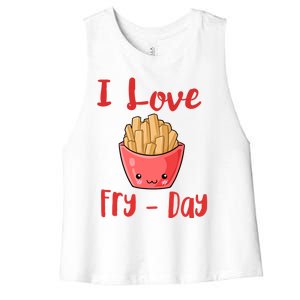 I Love Frycute Giftday French Fries Gift Women's Racerback Cropped Tank