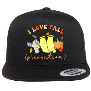 I Love Fall (Prevention) Flat Bill Trucker Hat