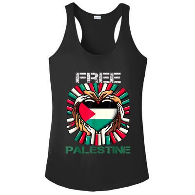 I Love Free Palestine Flag Save Gaza Strip Palestinian Ladies PosiCharge Competitor Racerback Tank