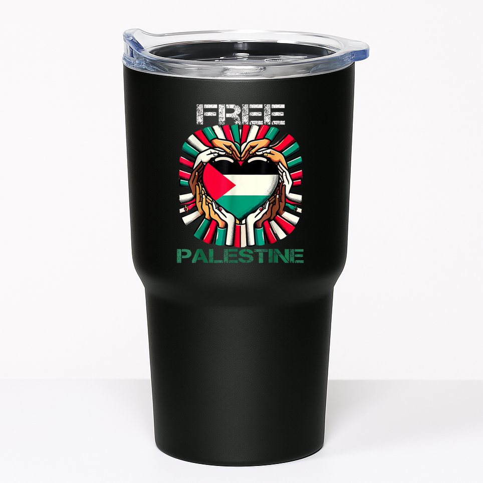 I Love Free Palestine Flag Save Gaza Strip Palestinian Tumbler