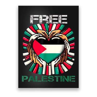 I Love Free Palestine Flag Save Gaza Strip Palestinian Poster