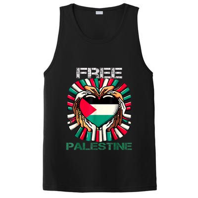 I Love Free Palestine Flag Save Gaza Strip Palestinian PosiCharge Competitor Tank