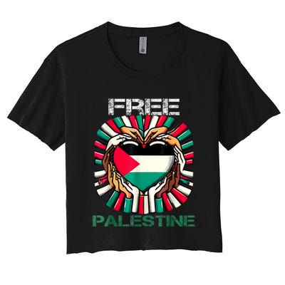 I Love Free Palestine Flag Save Gaza Strip Palestinian Crop Top
