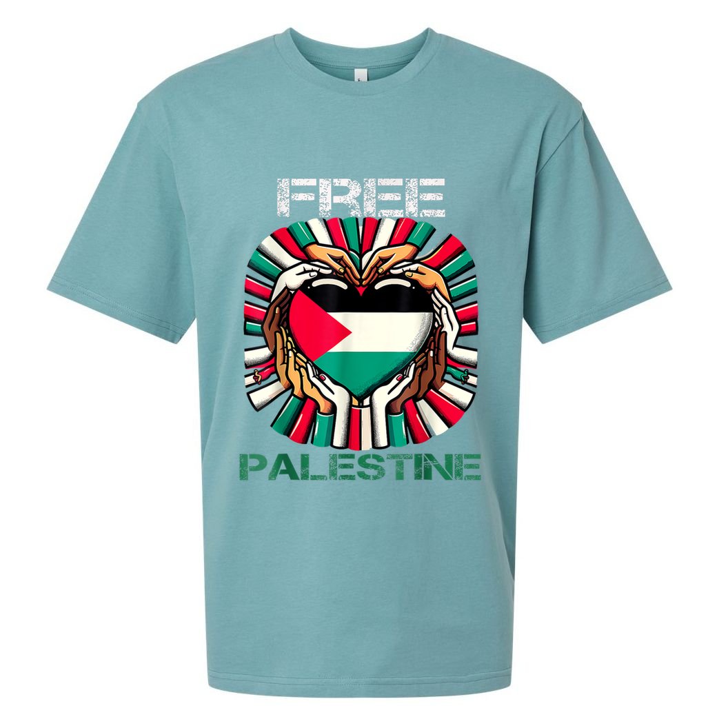 I Love Free Palestine Flag Save Gaza Strip Palestinian Sueded Cloud Jersey T-Shirt