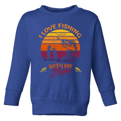 I Love Fishing With My Mom Great Gift Fishing Team Great Giftfishing Tour Gift Toddler Sweatshirt