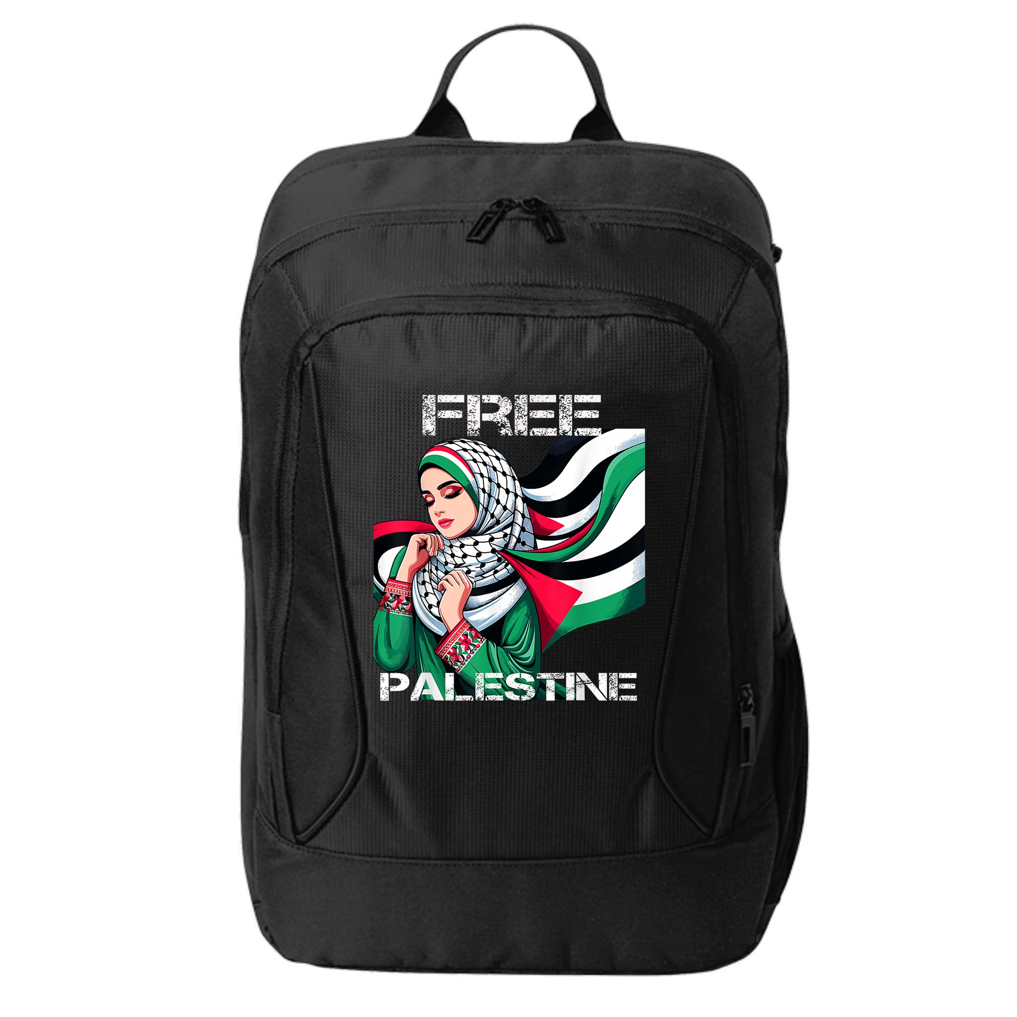 I Love Free Palestine Flag Save Gaza Strip Palestinian City Backpack