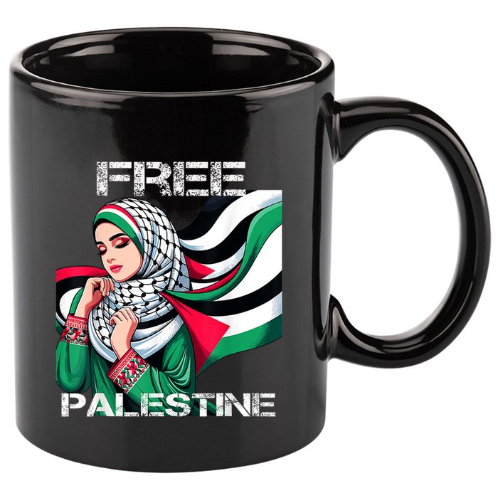 I Love Free Palestine Flag Save Gaza Strip Palestinian 11oz C Handle Ceramic Mug