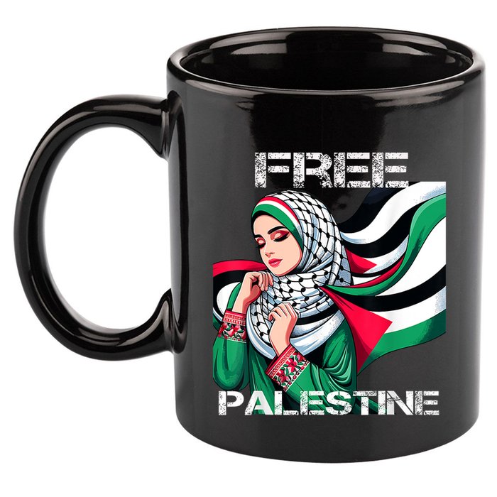 I Love Free Palestine Flag Save Gaza Strip Palestinian 11oz C Handle Ceramic Mug